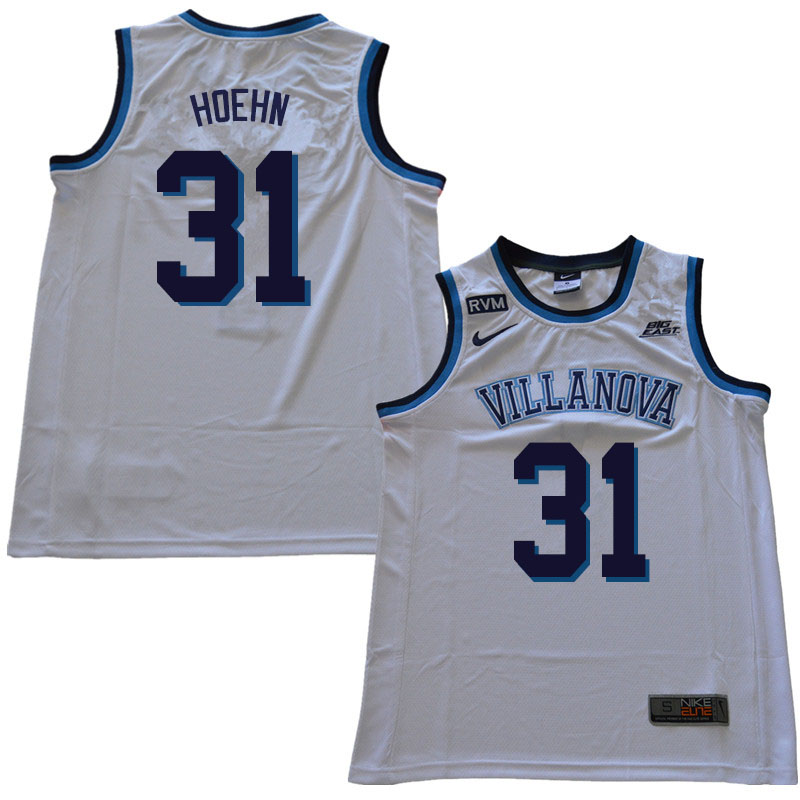 2019 Men #31 Kevin Hoehn Villanova Wildcats College Basketball Jerseys Sale-White - Click Image to Close